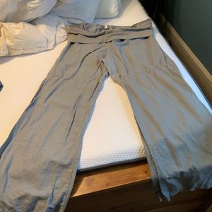 Line wide, flare leg pants. Gray.